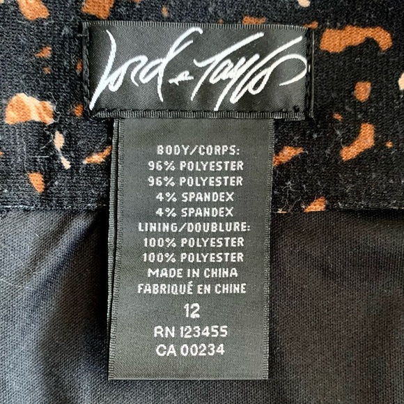 💥2/$30 Lord & Taylor Knit Animal Print Pencil Skirt sz12 - Picture 6 of 10